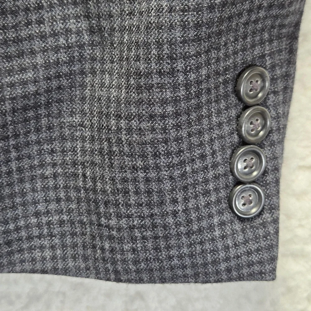 Jos. A. Bank Blazer Mens 50R Gray Check Wool Two Button Sport Coat Jacket